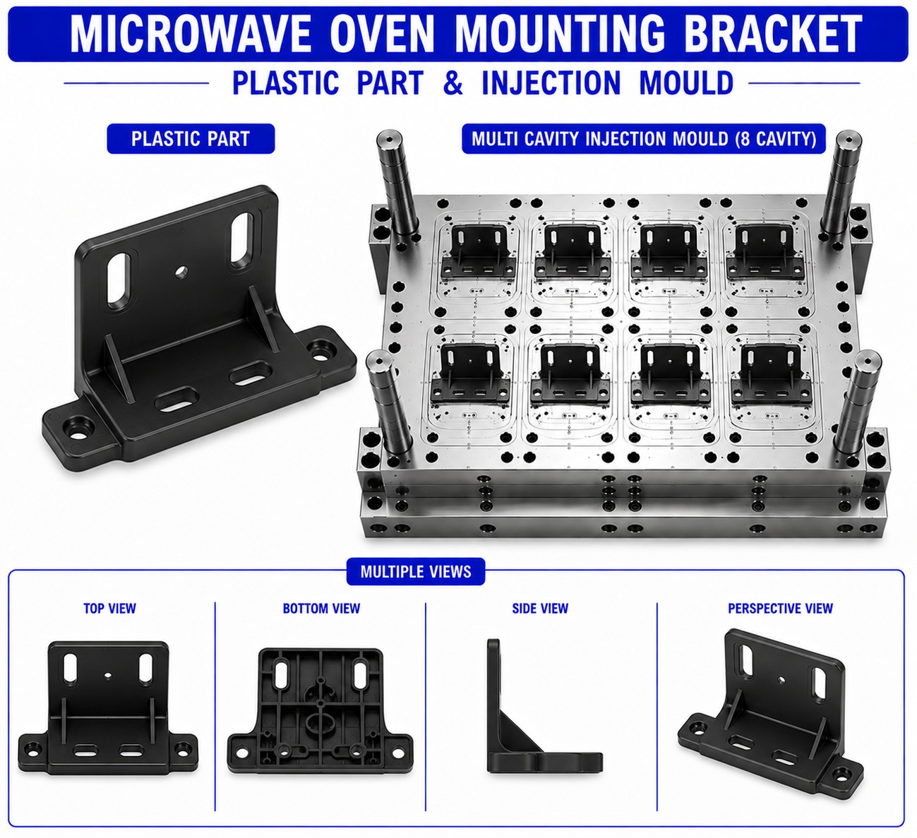 Microwave Oven Plastic Mounting Bracket Mould and Moulding Services